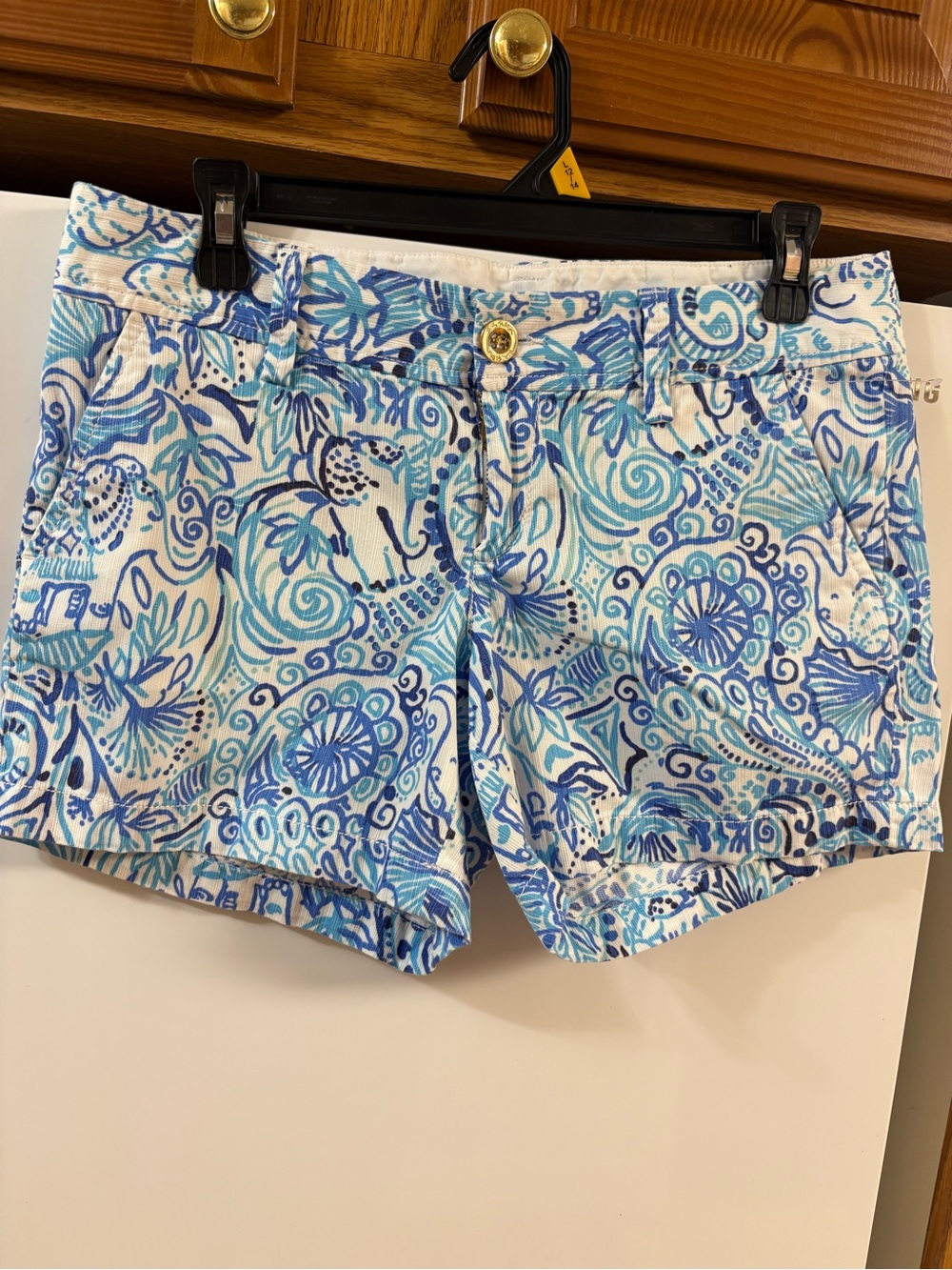 Lilly Pulitzer Blue Callahan and Aqua Patterned Cotton Shorts